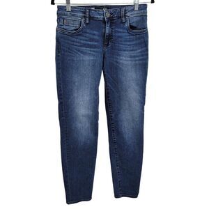 Kut from the Kloth Diana Skinny Jeans 6 Dark Wash Stretch Mid Rise Fading
